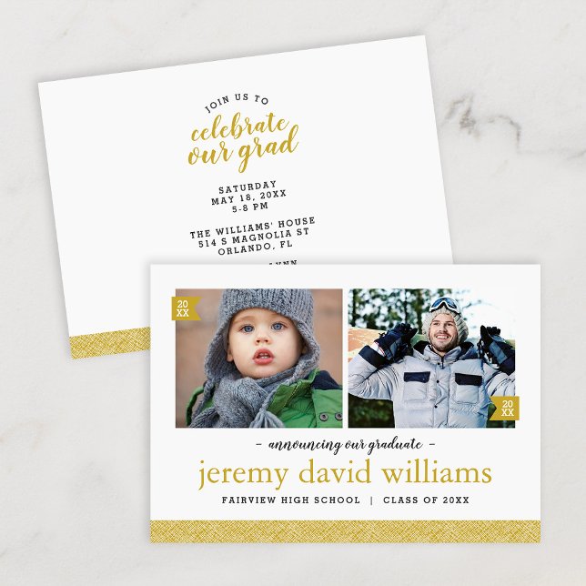 Entonces y ahora invitación a graduación de fotos (Subido por el creador)