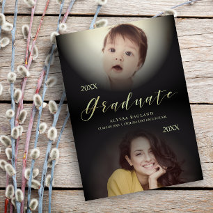 Entonces y ahora Invitación moderna de graduados d