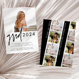 Entonces Y Ahora Moderna Invitación De Graduación 