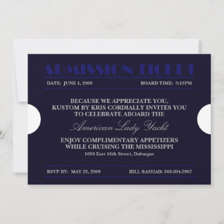 Entrada Azul 5x7 Invitaciones