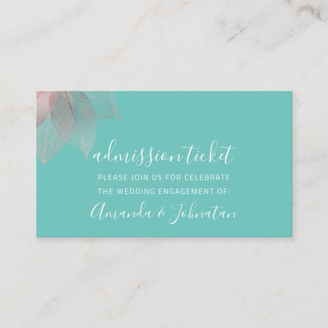 Entrada Boda Floral de rosa blanca (Anverso)