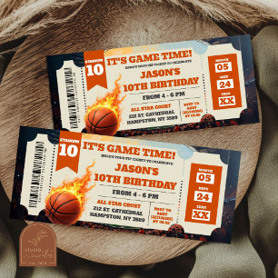 Entrada Cumpleaños Juego de Baloncesto de Fuego Sl