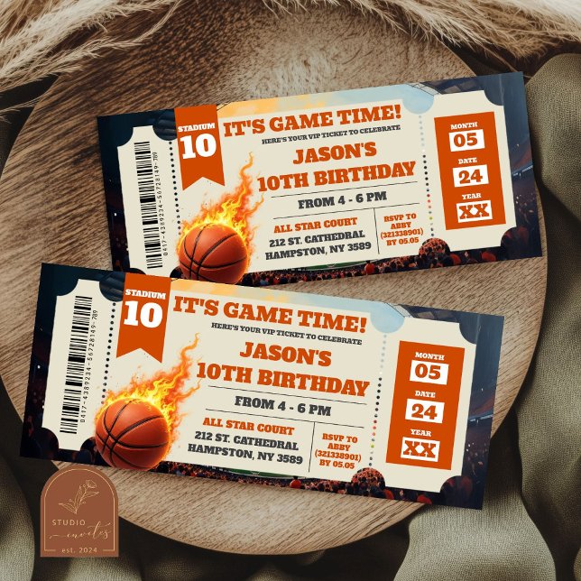 Entrada Cumpleaños Juego de Baloncesto de Fuego Sl (Subido por el creador)