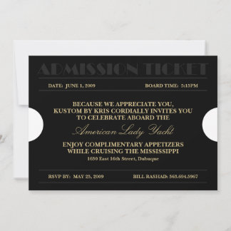 Entrada de admisión 5x7 Invitaciones