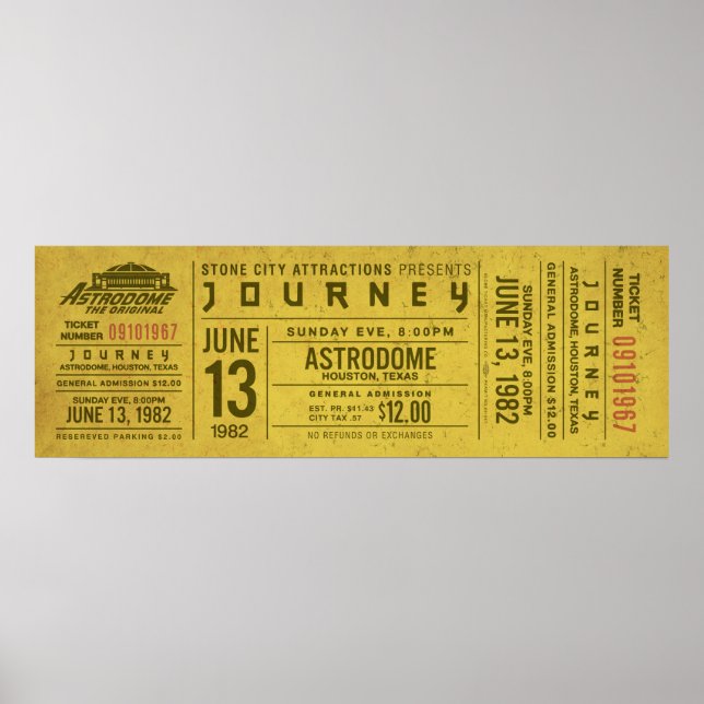 Entrada de concierto de Journey – Arte de pared de (Frente)