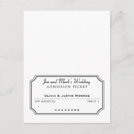 Entrada de entrada de película Tarjeta de asiento 