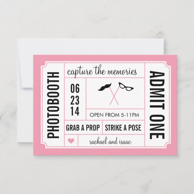 Entrada de fotomatón con bigote y gafas (Anverso)