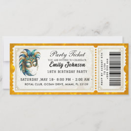 Entrada de invitación de cumpleaños para fiesta de