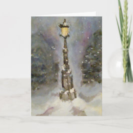 Entrada de lámpara en tarjeta azul de vacaciones