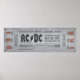 Entrada para concierto de AC/DC – Impresión de art