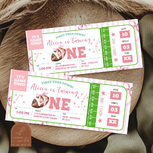 Entrada para Cumpleaños de Fútbol con Lazo de Niña