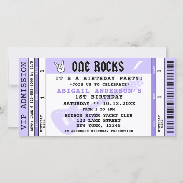 ENTRADA PARA UN CONCIERTO DE ROCK INVITACIÓN AL 1E (Anverso)