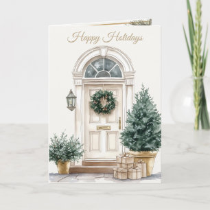 Entrada rústica de vacaciones – Tarjeta de Navidad