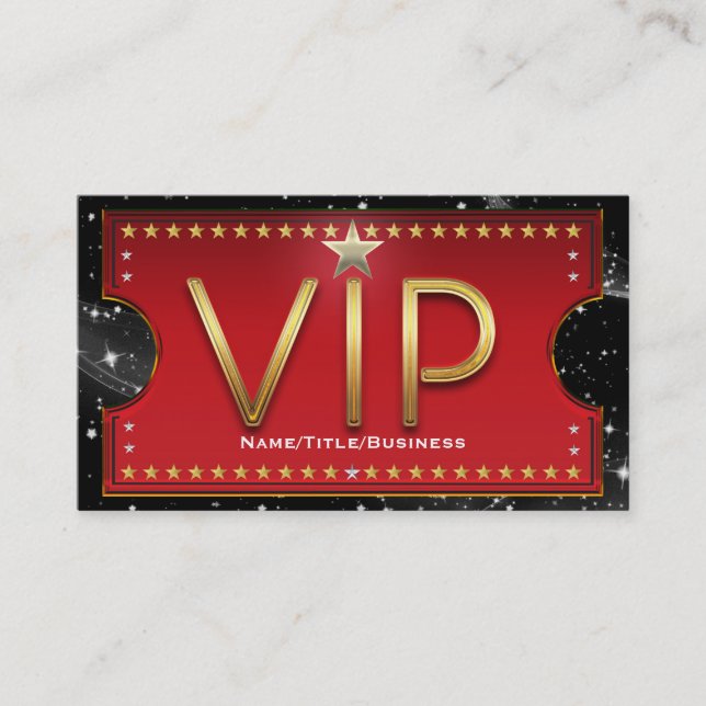 Entrada VIP personalizada de glamour negro rojo do (Anverso)
