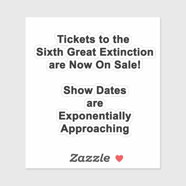 Entradas Al Sexto Gran PEGATINA De Extinción (Hoja)