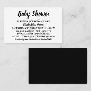 Entradas Baby Shower simples y modernas, en negro