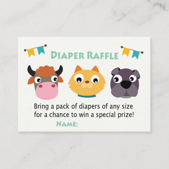 Entradas de barnyard Diaper Raffle (Anverso)
