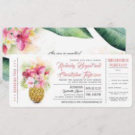 Entradas de Boda de piña floral de tarjeta de emba