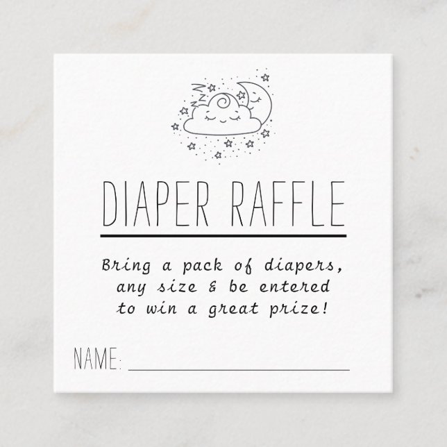Entradas de gofre para pañales Baby Shower Moon &  (Anverso)