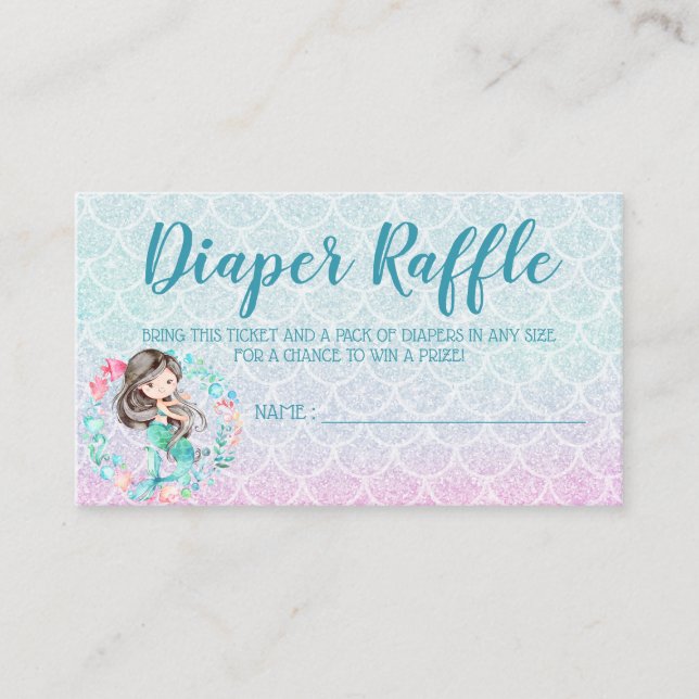 Entradas de la tarjeta Raffle Mermaid Diaper para  (Anverso)