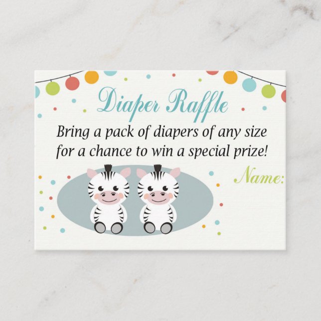 Entradas de Raffle de Cebra Diaper (Anverso)