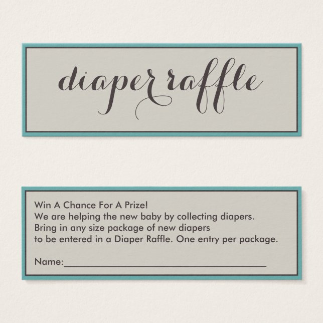 Entradas de Raffle Diaper Classy (Anverso y reverso)