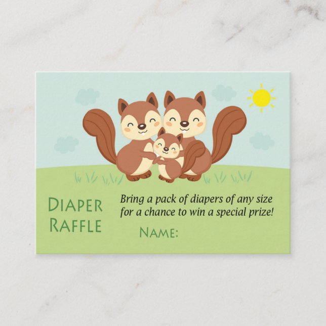 Entradas de Raffle Diaper de ardilla (Anverso)