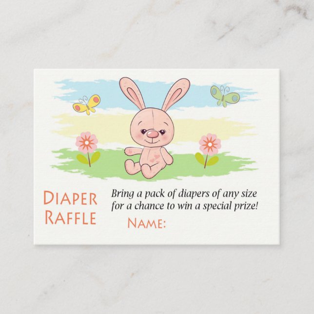 Entradas de Raffle Diaper de conejo rosa (Anverso)