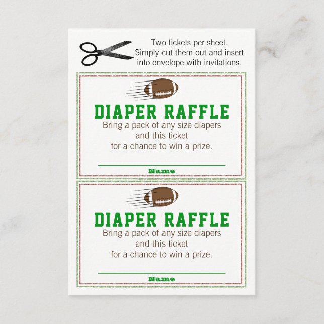 Entradas de Raffle Diaper en el fútbol (Anverso)