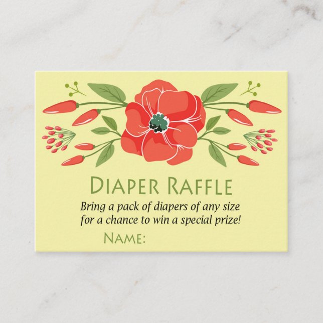 Entradas de Raffle Diaper Poppy (Anverso)