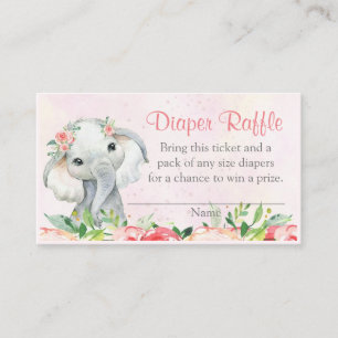 Entradas de rifa de pañales de elefante floral de