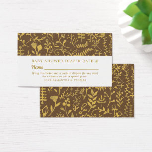 Entradas de rifa florales orientales marrones y do