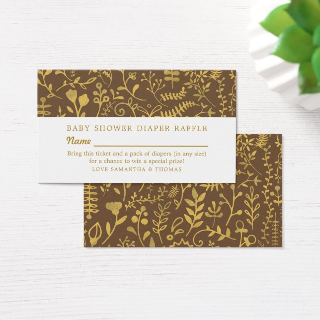 Entradas de rifa florales orientales marrones y do (Escritorio)