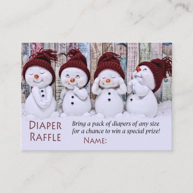 Entradas de Snowman Diaper Raffle (Anverso)