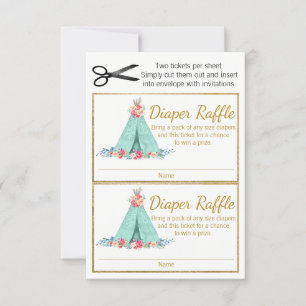 Entradas de TeePee Diaper Raffle para chicas