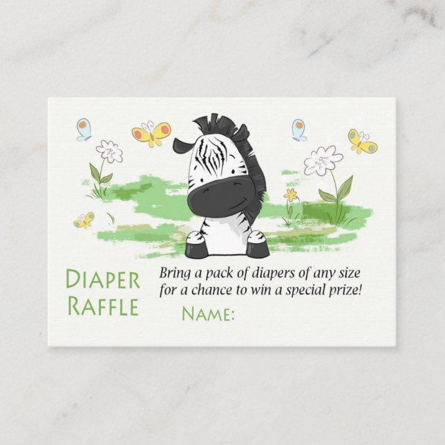 Entradas divertidas de Raffle Zebra Diaper (Anverso)