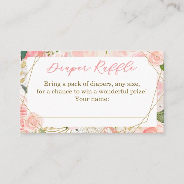Entradas geométricas de Baby Shower Diaper Raffle (Anverso)