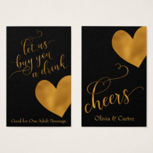 Entradas para beber, elegante guión de oro y coraz