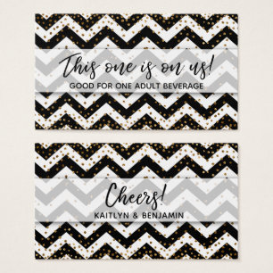 Entradas para bebida con Chevron negro y blanco, c