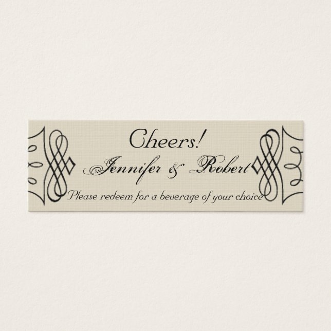 Entradas para bebidas Bodas de estilo Art Nouveau  (Frente)