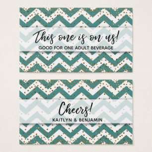 Entradas para bebidas con Chevron azul verdoso y b