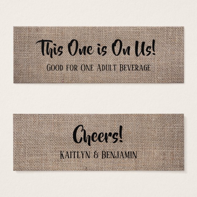 Entradas para Bebidas con Textura de Arpillera Rús (Anverso y reverso)