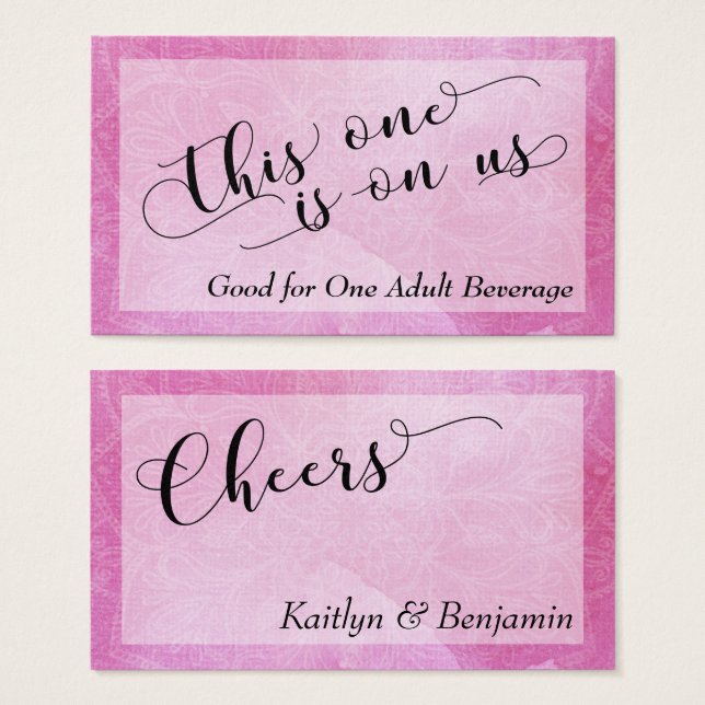 Entradas para Bebidas de Boda con Mandala de Acuar (Anverso y reverso)