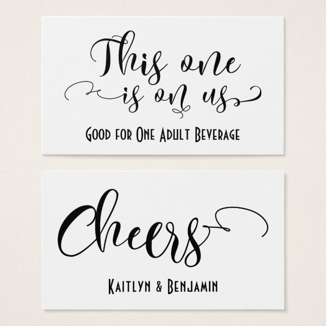 Entradas para bebidas de tipografía negra con colo (Anverso y reverso)