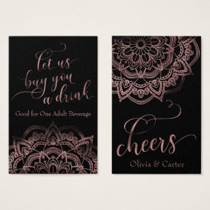 Entradas para Bebidas, Elegante Letra Script Rosa 