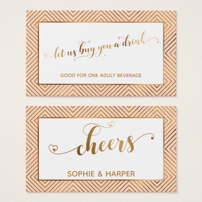 Entradas para bebidas, guión de corazones de oro,  (Anverso y reverso)