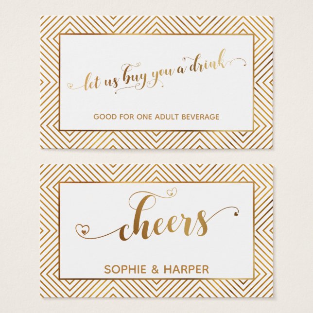 Entradas para bebidas, guión de corazones de oro,  (Anverso y reverso)
