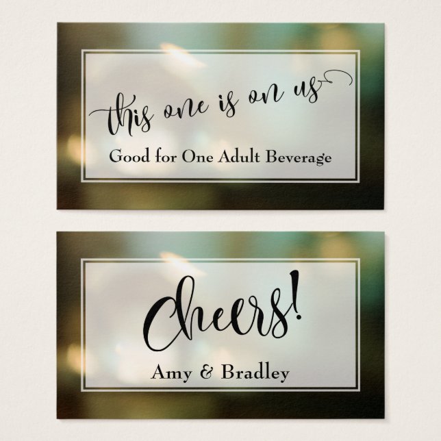Entradas para Bebidas | Letra Script y Fondo Verde (Anverso y reverso)