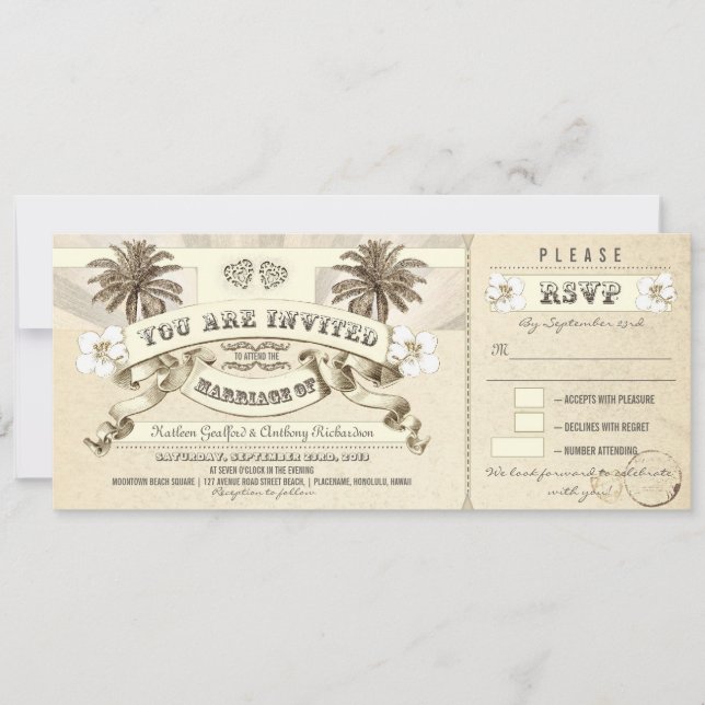 Entradas para bodas - invitaciones para bodas en l (Anverso)