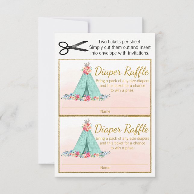 Entradas para el Sorteo de Pañales Boho TeePee (Anverso)